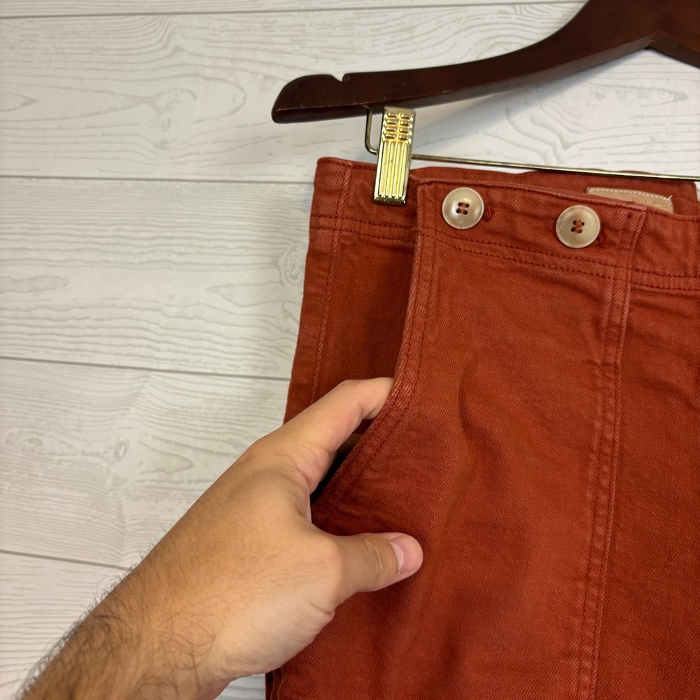 Pilcro Wide Leg Cargo Pants in Rust - Picture 5 of 13